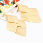 Chic Multilayer Scrub Shining Gold Plated Leaf Water Drop Tassel Dangle Earrings