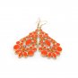 Elegant Bohemian Red Orange Chandelier Gemstone Teardrop Flower Dangle Earrings