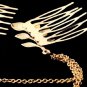 Greek Goddess Boho Fashion Beauty Lady Gold Leaf Hair Comb Clip Cuff Tassel Chain Head Headpiece