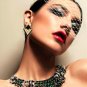 Elegant Gold Plated Black Double Triangles Crystal Drop Dangle Statement Earrings