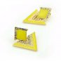 Elegant Gold Plated Yellow Double Triangles Crystal Drop Dangle Statement Earrings