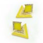 Elegant Gold Plated Yellow Double Triangles Crystal Drop Dangle Statement Earrings