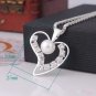 Elegant Beautiful Bridal White Pearl Heart Crystal Rhinestone Silver Chain Necklace Earrings Set