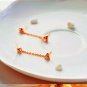 Punk Gold Plated Crystal Rhinestone Double Hole Triangle Chain Earrings