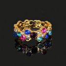 Elegant Chic Multicolor Shining Rainbow Crystal Knuckle Ring