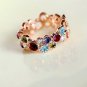 Elegant Chic Multicolor Shining Rainbow Crystal Knuckle Ring