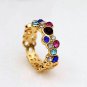 Elegant Chic Multicolor Shining Rainbow Crystal Knuckle Ring