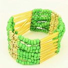 Lime Green Bohemian Multilayers Tassel Rice Beads Trendy Chic Luxury Style Bracelet