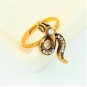 Chic Vintage Retro Bronze Crystal Snake Adjustable Finger Ring