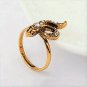 Chic Vintage Retro Bronze Crystal Snake Adjustable Finger Ring