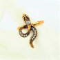 Chic Vintage Retro Bronze Crystal Snake Adjustable Finger Ring