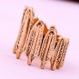 Classic Chic Fashion Punk Retro Antique Bronze Gold Plated Leaf Feather Style Ring