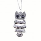 Fashion Retro Antique Silver Vintage Style Owl Long Chain Pendant Necklace