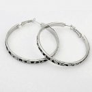 Beautiful Fun Fashion Leopard Silver Plated Leopard Print Big Hoop Circle Earrings