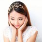 Stylish Retro Vintage Fashion Forward Braided Golden Metallic Elastic Stretch Headband