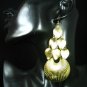 Beautiful Exotic Bohemian Gold Plated Leaf Fan Shell Chandelier Drop Dangle Earrings