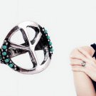 Stylish Fashion Retro Vintage Antique Silver Peace Sign Band Ring