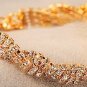 Luxury Delicate Classical Full Shining Silver Rhinestone Crystal Twisted Gold Plated Chain Bracelet