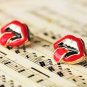 Rolling Stone Rock and Roll Sexy Tongue Red Lips Stud Earrings