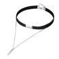 Gothic Velvet Suede Leather Silver/Black Multilayer Tassel Choker Necklaces