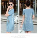 Size XL Women's Denim Ripped Party Dress