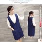 Size S Women's V-neck Raw Edge Frayed Denim Dress