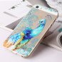 Phone Case Cover For iPhone Soft TPU Silicon Transparent Feather Flowers