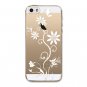 Cases for Apple iPhone 5 5S Case Wholesale Transparent White Flower Design
