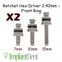 2 Hex Drivers 2.4mm Front O-Ring for Dental Implant Implants Lab, Instruments