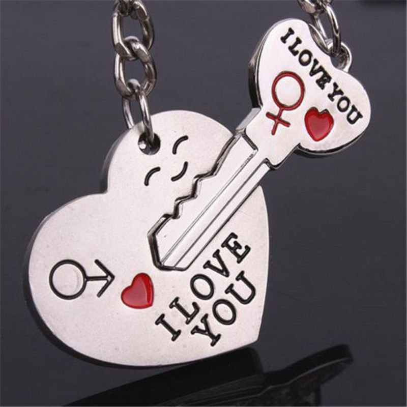 Sweet Valentine's Day Lover Love Couple Gift Heart Key Keychain Keyring ...