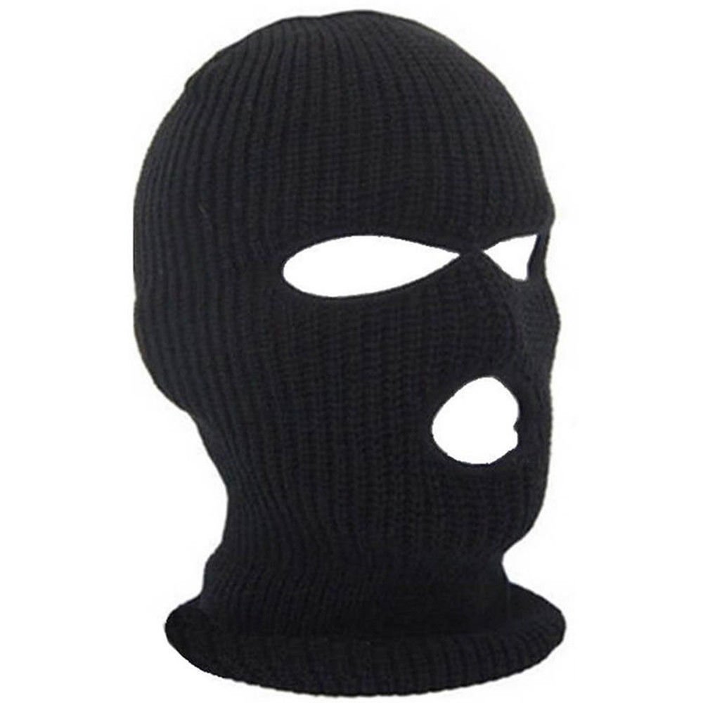 3 Hole Ski Mask Black Knit Hat Face Shield Beanie Cap Snow Winter Warm FT
