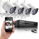 4CH NVR 720P HD Network Outdoor PoE CCTV Home Security Camera System