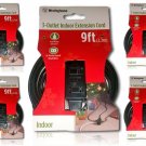 Westinghouse Up to 5-Outlet Extension Cord 9' or 15' or 25', 2 Prong (lot of 5)