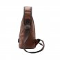 Men's Leather Chest Bag Shoulder Pack USB Charging Port Sports Crossbody Handbag