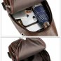 Men's Leather Chest Bag Shoulder Pack USB Charging Port Sports Crossbody Handbag