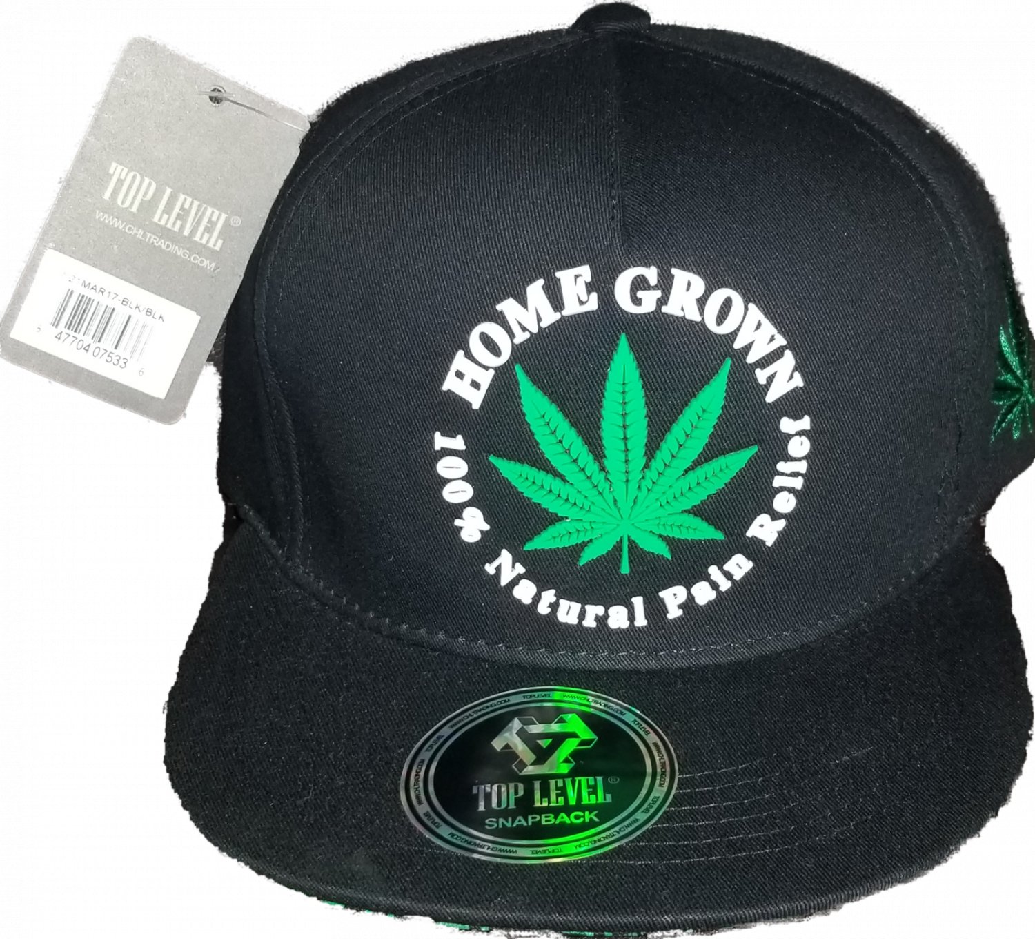 Top Level Snapback Hats Kush Marijuana Weed Embroidered Flat Bill California