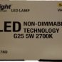 4 pack G25 LED 5W 2700K Warm White Indoor Mirror Light Bulbs Replace 40 Watt