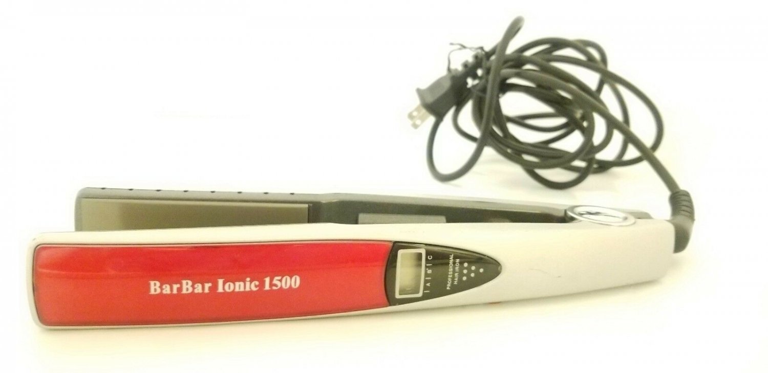 Barbar professional Hair iron 1500 ionic Plates Flat Iron, grey and red
