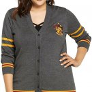 Harry Potter Gryffindor Hogwarts Cardigan Sweater Crest Embroidered Stripe 2X