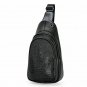 Mens Gator Pattern Leather Sling Chest Bag Travel Crossbody Zipper Shoulder Bag