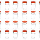 24 Pack 25oz Clear Plastic Jars PET With Orange Lid For Food, Powder Storage