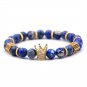 King Crown Bracelet Bead Macrame Natural Stone Bracelet Men Women Handmade Gift
