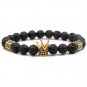King Crown Bracelet Bead Macrame Natural Stone Bracelet Men Women Handmade Gift