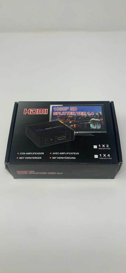 Full HD HDMI Splitter Amplifier Repeater 1080p 2 Port Hub 3D