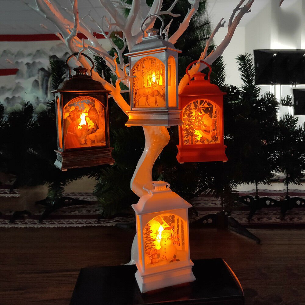 Santa Claus Deer Snowman Lamp Pendant Christmas Lights Lantern Office Home Decor