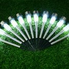 New 12PCS Outdoor Solar Power LED Garden Landscape Lights Stainless Steel White