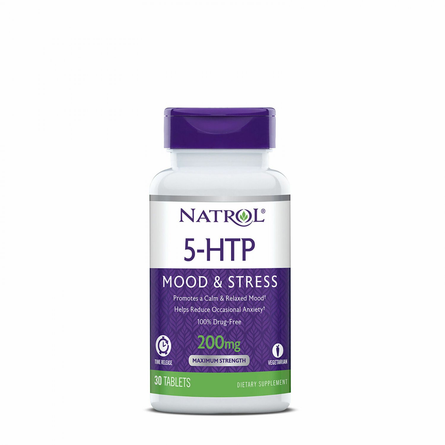 Natrol 5 -HTP Time Release 200mg 30Tablets 5htp Mood & Stress Supplement