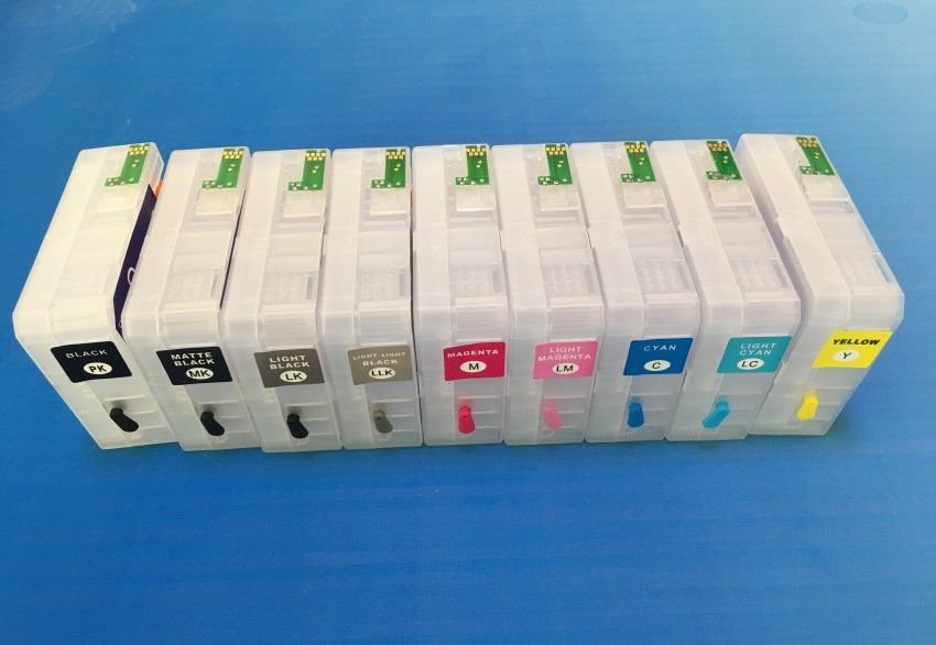 80ml refillable ink cartridge with auto reset chip for EPSON 3800 printer; 9pcs