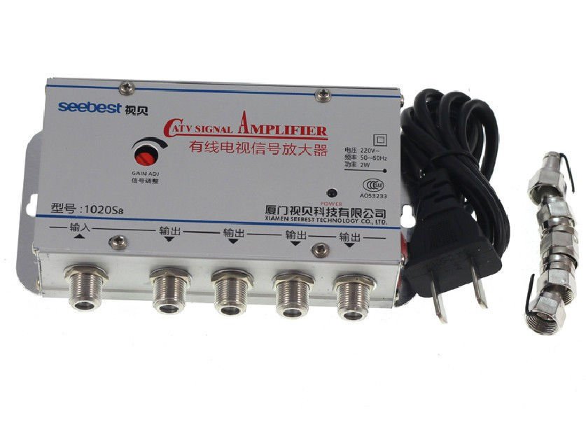 CATV VCR TV Antenna Signal Amplifier Booster Splitter 20DB OUT 45