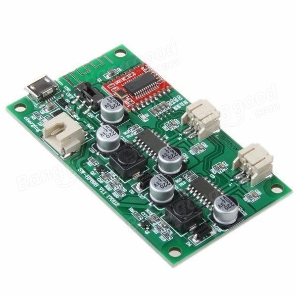 Stereo Bluetooth Receiver Amplifier Board Lithium Battery Powered For Speakers